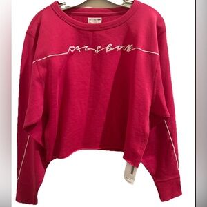 rag & bone /JEAN Pink Logo Sweatshirt Top Size S